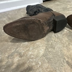 Tony Lama Brown & Black Leather Bullhide Cowboy Boots 10.5EE