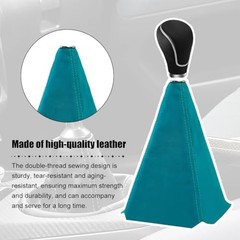 Car Shift Boot Cover, Suede Leather Manual Automatic Gear Shifter Light Blue