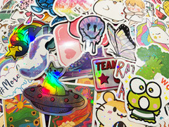 2500 Random Wholesale Shiny Stickers Lot Holographic Pack Reflective Holo Decals