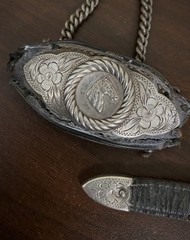 Amazing Vintage Sterling Silver Parade Face Chain w/Conchos for Headstall Bridle