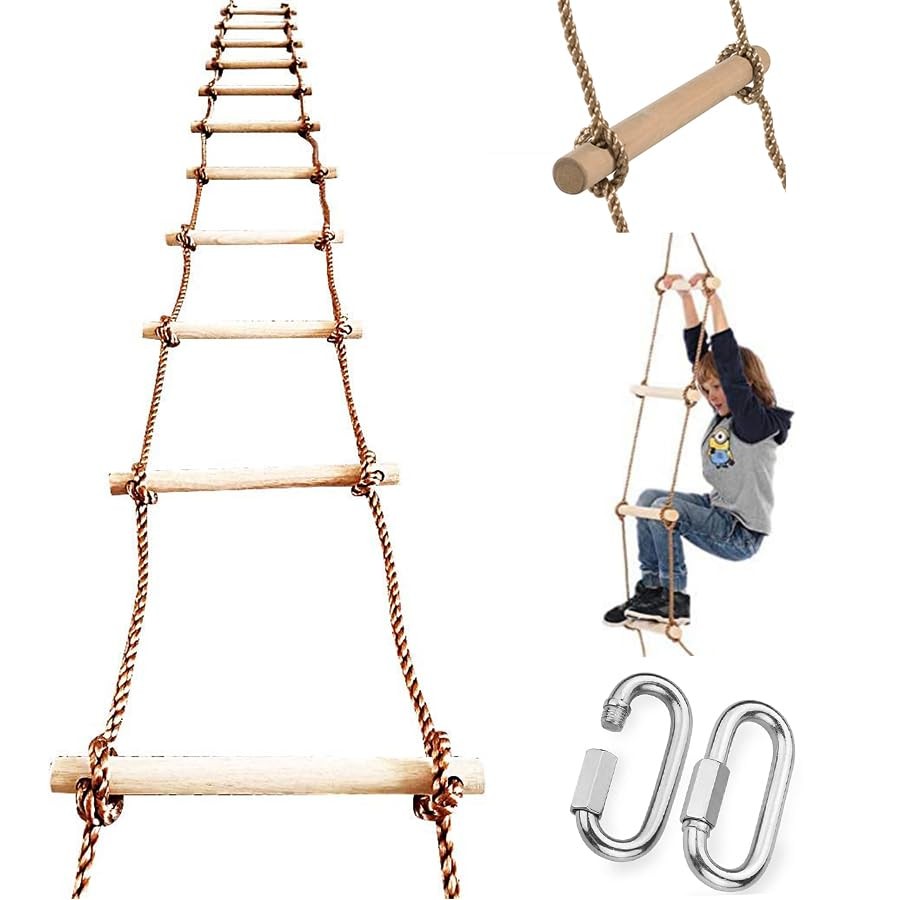 Tree Climbing Rope Ladder for Adults & Kids 16ft – Hanging Ladder – Outdoor o…