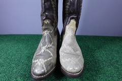 Texas Western Cowboy Boots Rattle Snake Print Mens Size 8.5 D