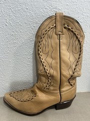 Vintage Rare Dan Post Western Leather Fancy Boots 8 1/2 EW Free Shipping