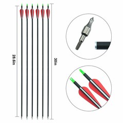 12Pack 30-inch Carbon Arrows SP500 Archery Hunting For Compound&Recurve Bow