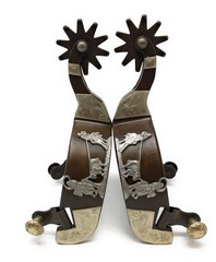 AJ Tack Antique Brown Team Roping Spur Strap Set – Mens