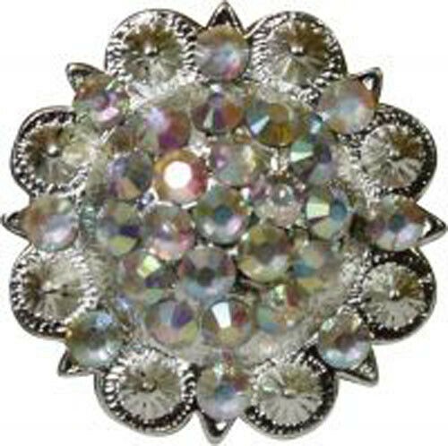 SILVER CONCHO with Showman Crystal Rhinestones 1 1/2″ Diameter