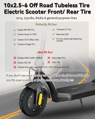 10×2.50 Off Road Tire and Tube Set, Only Fit for 6 inch Rim Hub, Fit for 6″ R…