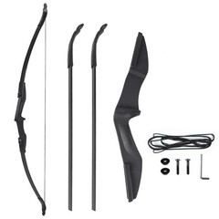 Archery 57″ Takedown Recurve Bow Set 12 Pcs 30 Inch Fiberglass Practice Arrows