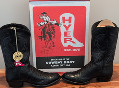 Hyer Quill Ostrich Cowboy Boots Black Men’s Size 13 HM55001