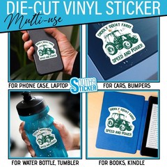 3pc Diddly Squat Farm Tractor Stickers, 3 Inch Vinyl Decal