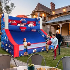 OZIS Inflatable Basketball Hoop Game with Balls & Blower, Indoor/Outdoor Party