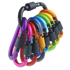 10 Pack Carabiner, 3 inch Aluminum D-Ring Locking Carabiner Clip, Snap Hook Spor