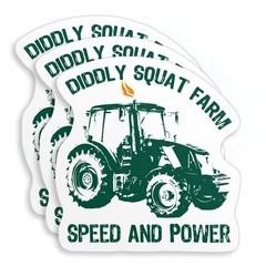3pc Diddly Squat Farm Tractor Stickers, 3 Inch Vinyl Decal