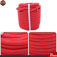 1/2in × 125ft Double Braided Polyester Rope Breaking Strength 8400 Pounds Red