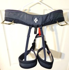 Black Diamond Momentum Climbing Harness Sz XL 36″-39″ Padded Adjustable Graphite