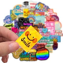 50pcs Vinyl Waterproof Inspirational Sticker Pack For Laptop,Water Bottle