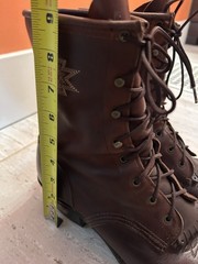 Vintage Packer Boots Brown Women’s Size 10 Lace-Up Kiltie Western Aztec Stitch