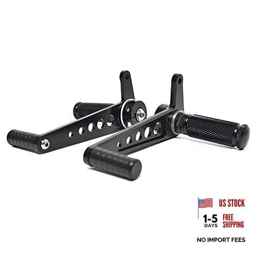 0051 Motorcycle Rearsets Forward Controls Cafe Racer CNC Aluminum Alloy 1 black