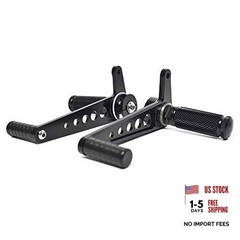 0051 Motorcycle Rearsets Forward Controls Cafe Racer CNC Aluminum Alloy 1 black