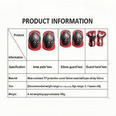 Kids Protective Gear Set SHENMOREN Knee Pads for Kids 3-10 Years Toddler red