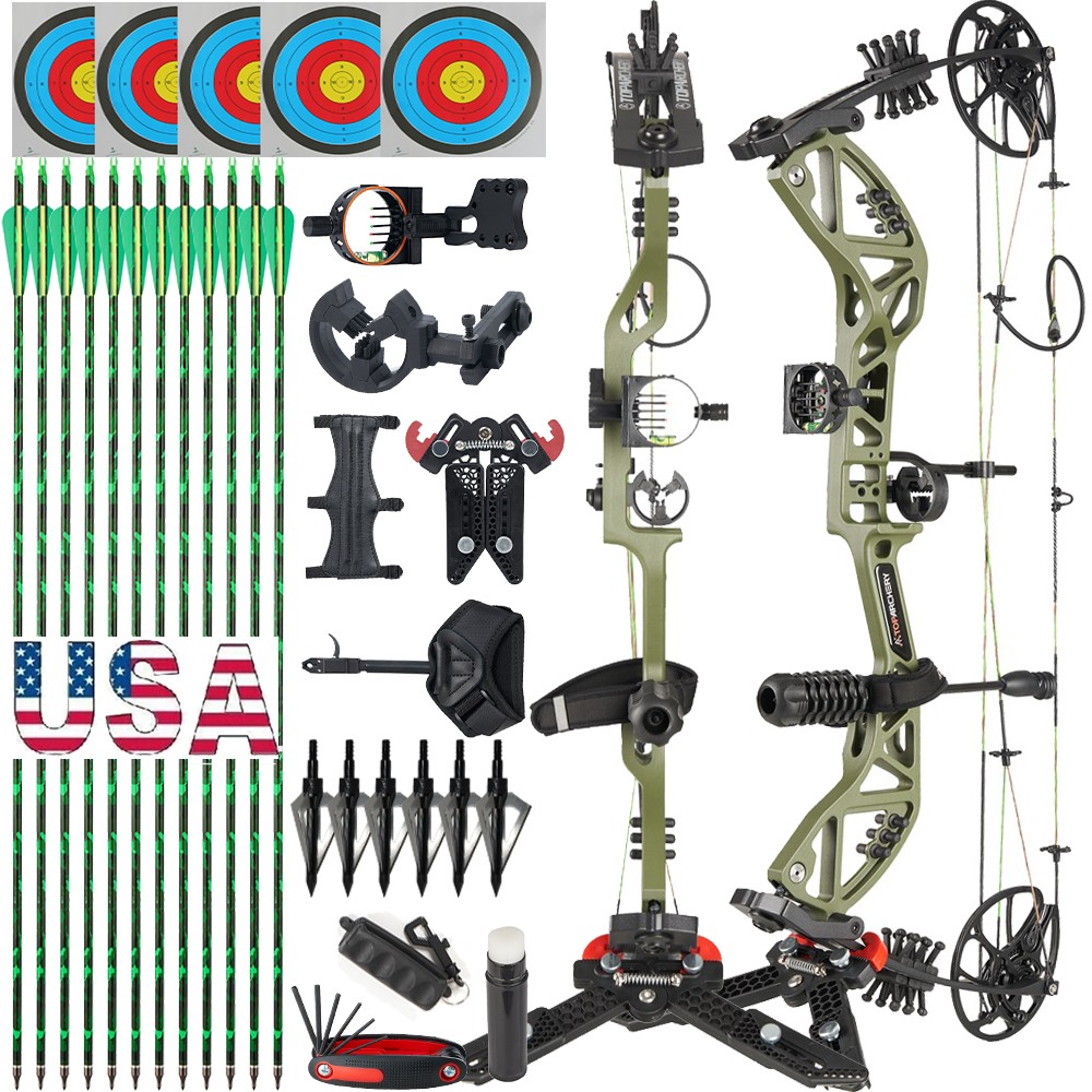 Compound Bow Set 30-70lbs Archery Hunting 310FPS for Adult Arrow Target Practice