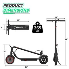 Ladped Electric Scooter for Kids 10+, 350W Motor, Max 12Miles Long Range 19MPH