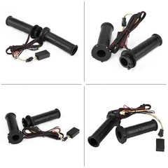 Motorcycle Heated Grips, Premium 12V Adjustable Temperature Handlebar Grips w…