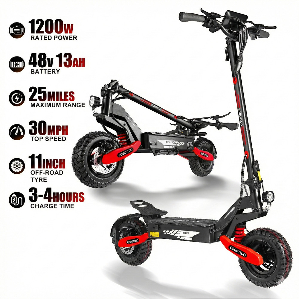 1200W Electric Scooter for Adult All Terrain 30MPH 25Miles Off-road Escooter UL