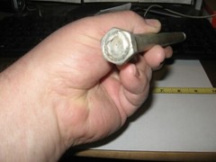 Minibike axle or steering bolt 9» long X 15mm – 18 tpi unknown application nos