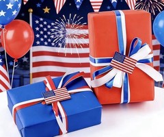 30Pcs Glitter American Flag USA Patriotic Adhesive Label Waterproof Stickers