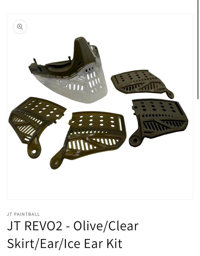 JT REVO2 Proflex Olive Nose/Ears & Clear Ice Skirt Kit – Committed Paintball