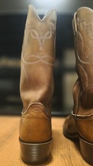 Vintage Dan Post Men’s 9D Brown Leather Western Cowboy Boots Pointed Toe Pull-On