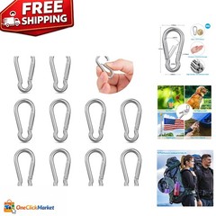 Multi-Purpose Stainless Steel Carabiners – 1.57 Inch Clips for Hiking & Camping