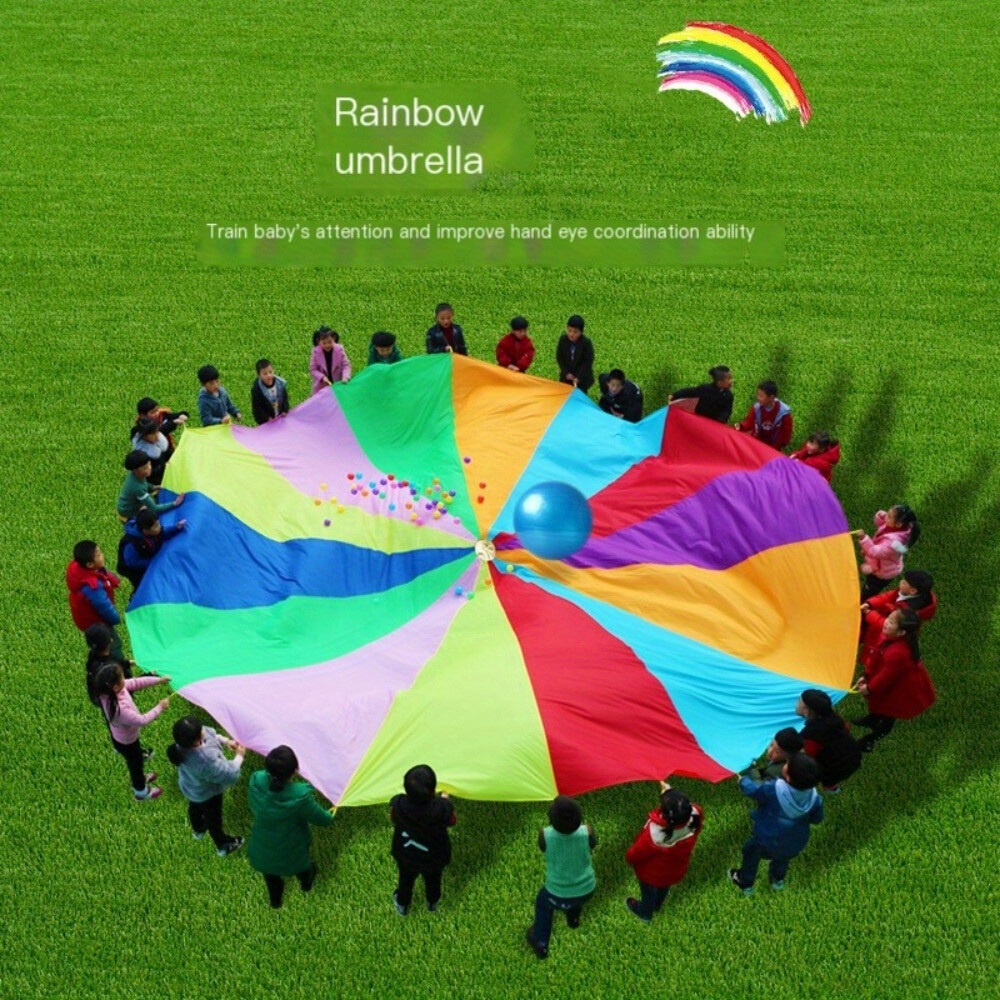 Rainbow Parachute (2M) – Outdoor Toy with Storage Bag for Kids’ Games