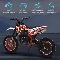 50cc Dirt Bike Pit Bike 2 Stroke Gas Powered Off Road Pull Start for Kids Gift