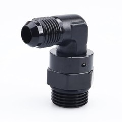 -6 AN Male to -8 AN ORB 90 Degree Swivel Fitting Adapter AN6 to AN8 Black