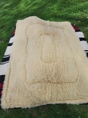 Showman Western Saddle Pad Wool/felt & Fleece 32 X 34 Black & Red EUC