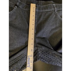 Ovation SoftFLEX Grip-Tec Full Seat Breeches Size 36R Grey Denim Equestrian…