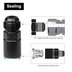 8AN Male Flare to 3/8 Female EFI Fuel Rail Fitting with SAE Quick 8AN to 3/8