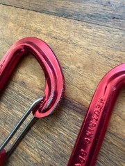 BLACK DIAMOND Neutrino Wiregate Carabiners Lot of 10 Red Climbing Rack Good Cond