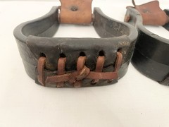 (2) Pair of Vintage Western Leather Wrapped Bell Horse Stirrups Ranch Work
