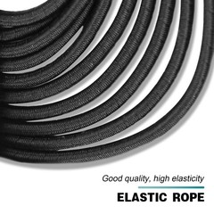 1/8″ Bungee Shock Cords with Hooks,65 Feet 1/8 inch x 65 feet, Black, Black