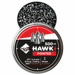 Hawki Airgun Pellets .177 / 4.5mm Caliber 9.72gr /0.63 g 500 ct Hi6019EX pointed