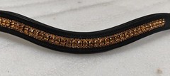 3 Row Luxurious Golden Crystal Leather Browband For Horse Bridle.