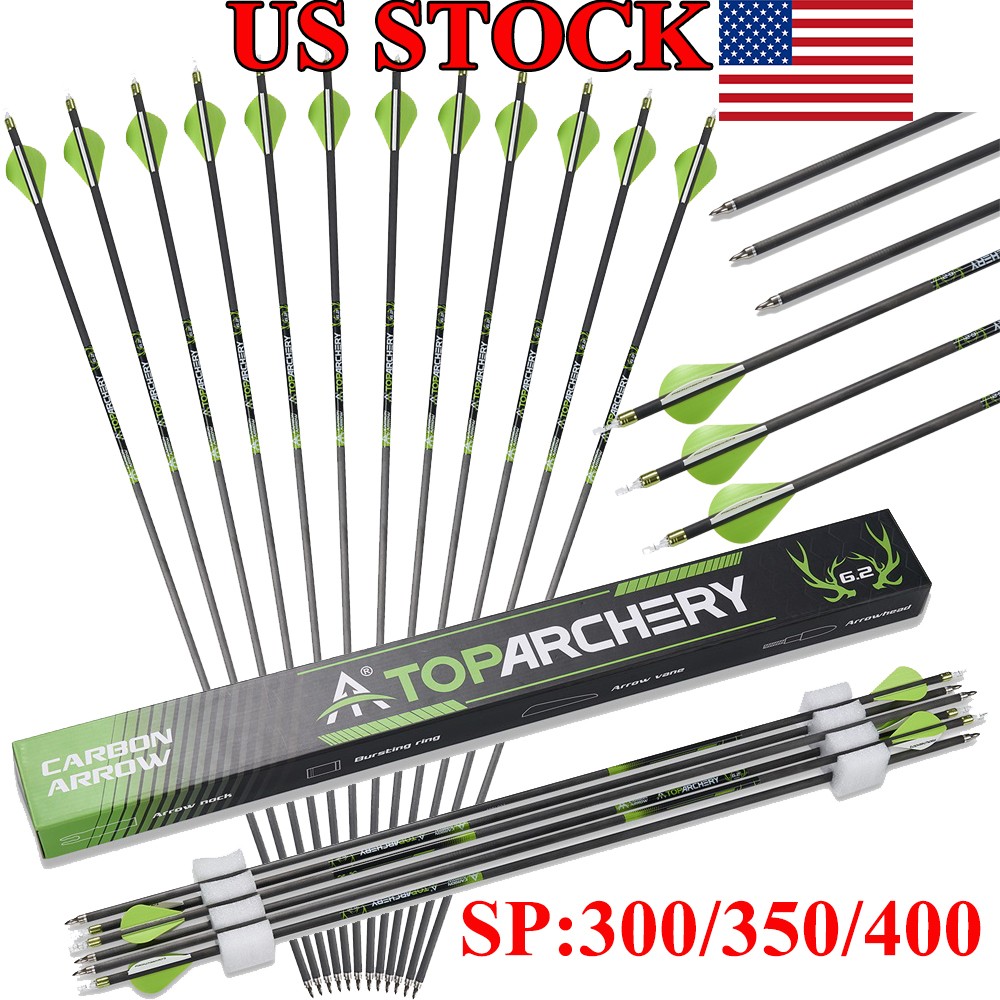 30″ Pure Carbon Arrows Straightness0.003 for Recurve/Compound Bow Hunting Shoot