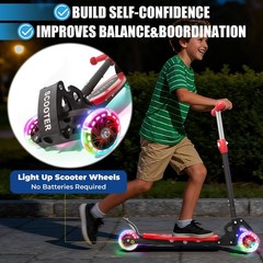 3 Wheel Scooter for Kids Ages 3-12, LED Light-Up Kids Kick Scooter–Portabl