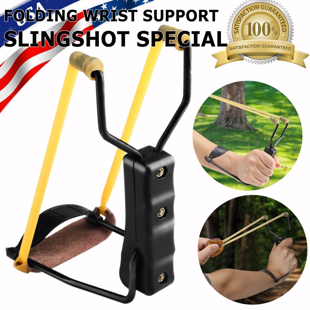 HIGH VELOCITY FOLDING WRIST SLINGSHOT Catapult Powerful Hunting Sling Shot
