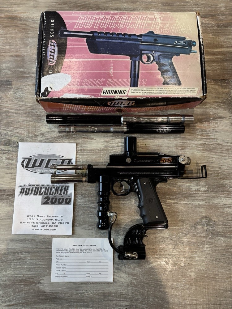 WGP STO 2000 Autococker Marker, Box, Instruction, Warranty Card, plus DYE Barrel