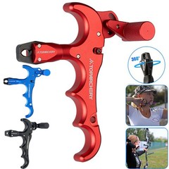 Compound Bow Release 4-Finger Adjustable Can Rotate 360° Thumb Release Archery