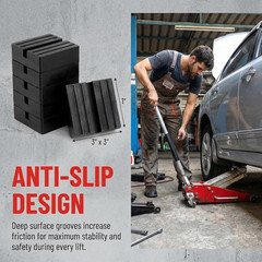 Universal Floor Jack Rubber Pad Set – 6 Pack, 3 Inch Anti-Slip Adapter